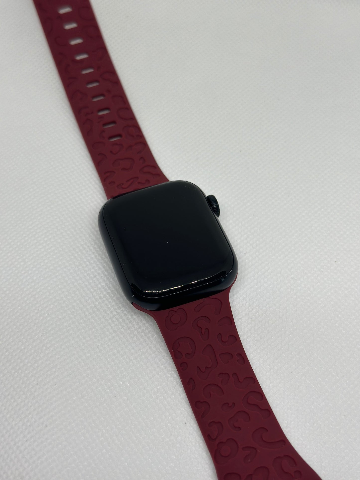 Leopardi Silikoninen Apple Watch ranneke - viininpunainen - 38|40|41mm 42|44|45|49mm Ranneke