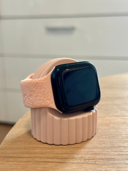 Apple Watch Latausteline - silikoninen - vaaleanpunainen