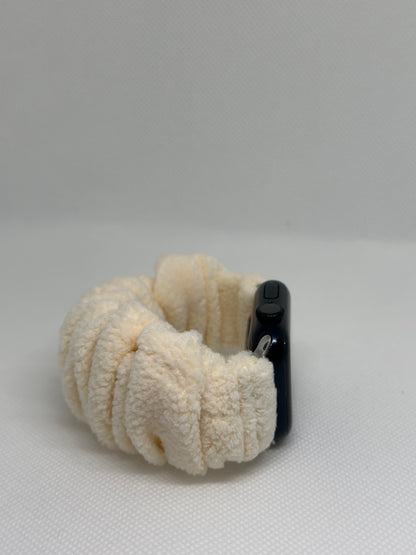 Scrunchie ranneke - Apple Watch - Teddy Valkoinen - 38|40|41mm 42|44|45|49mm Ranneke