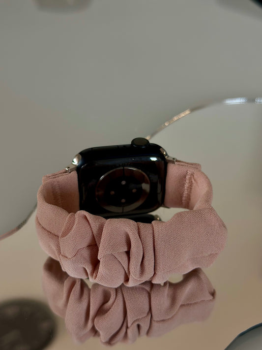 Scrunchie ranneke vaaleanpunainen - Apple Watch - 38|40|41mm 42|44|45|49mm Ranneke