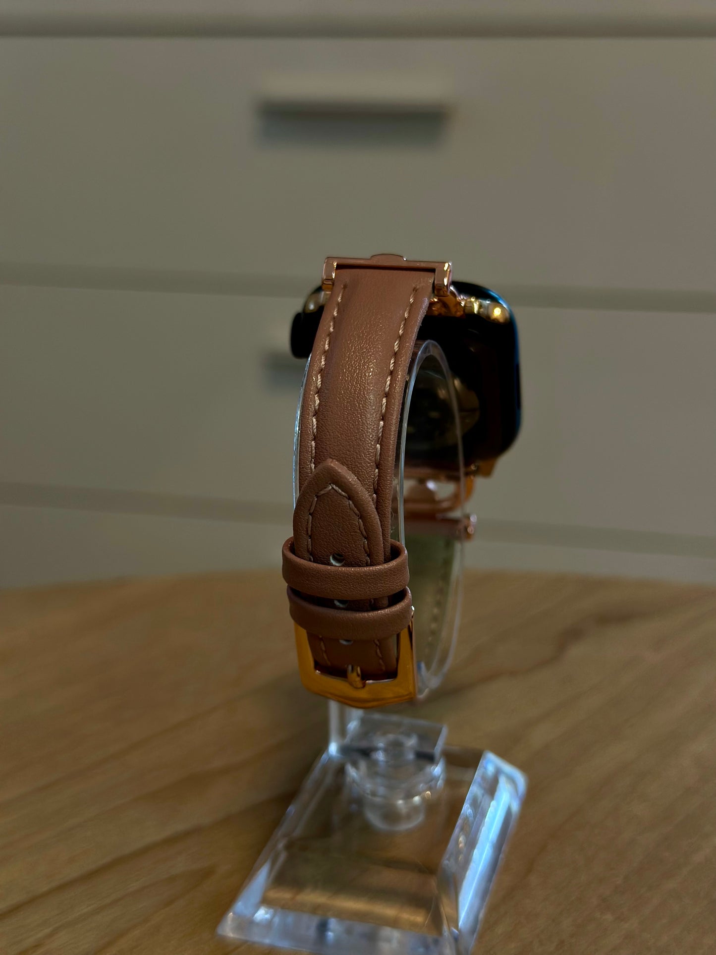 Nahkaranneke yksityiskohdilla Apple Watch - Ruusujauhe - 38|40|41mm 42|44|45|49mm Ranneke