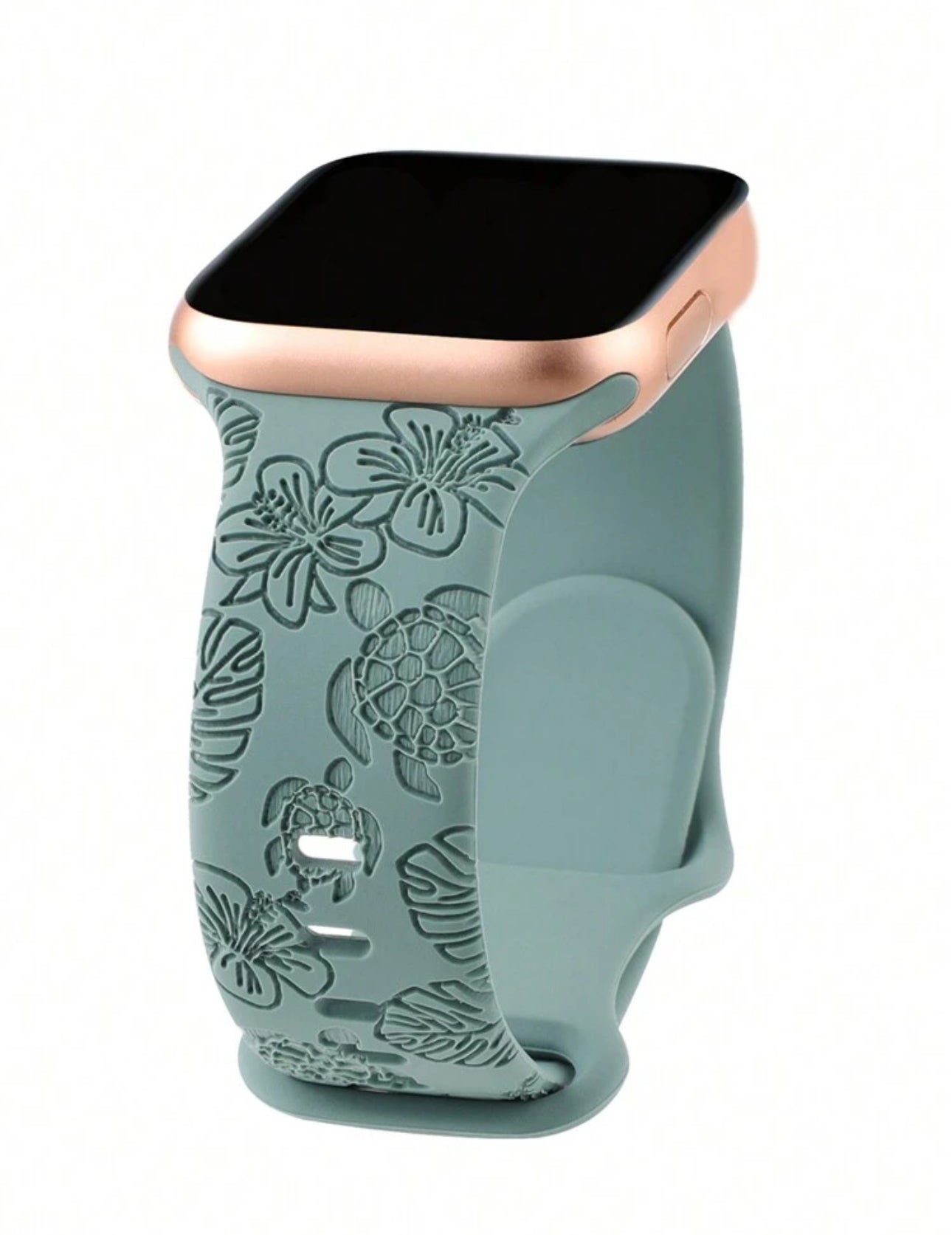 Flower & Turtle Silikoninen Apple Watch ranneke - Turkoosi - 38|40|41mm 42|44|45|49mm Ranneke